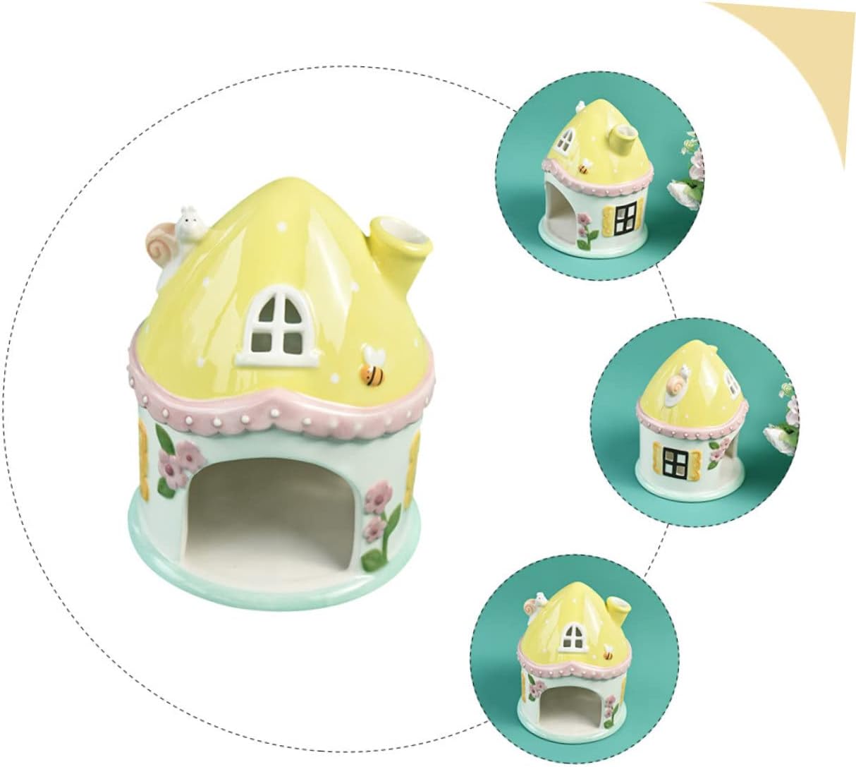 Adorable Hamster House Decorative Guinea Pig Hideaway Nest for Pets Cozy Sleeping Cabin Cartoon Design Safe Comfortable Habitat for Hamsters and More