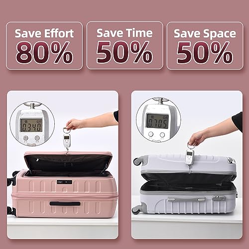 Image of Kaleenie 29 Inch Luggage with Expansion & Side Opening Design, 50 * 31(35)*76cm, 117L~133L Ligthweight ABS+PC Hardshell Checked Suitcase, TSA Lock & YKK Zipper with HINOMOTO 360 Wheels, Pink