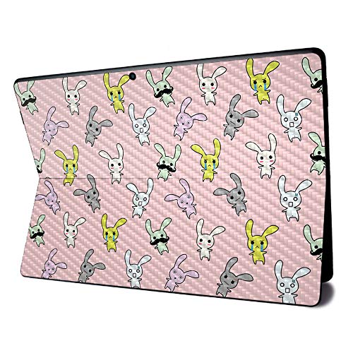 Image of MightySkins Carbon Fiber Skin for Microsoft Surface Pro X - Bunny Bunches | Textured Carbon Fiber Finish | Easy to Apply, Remove, and Change Styles | Made in The USA