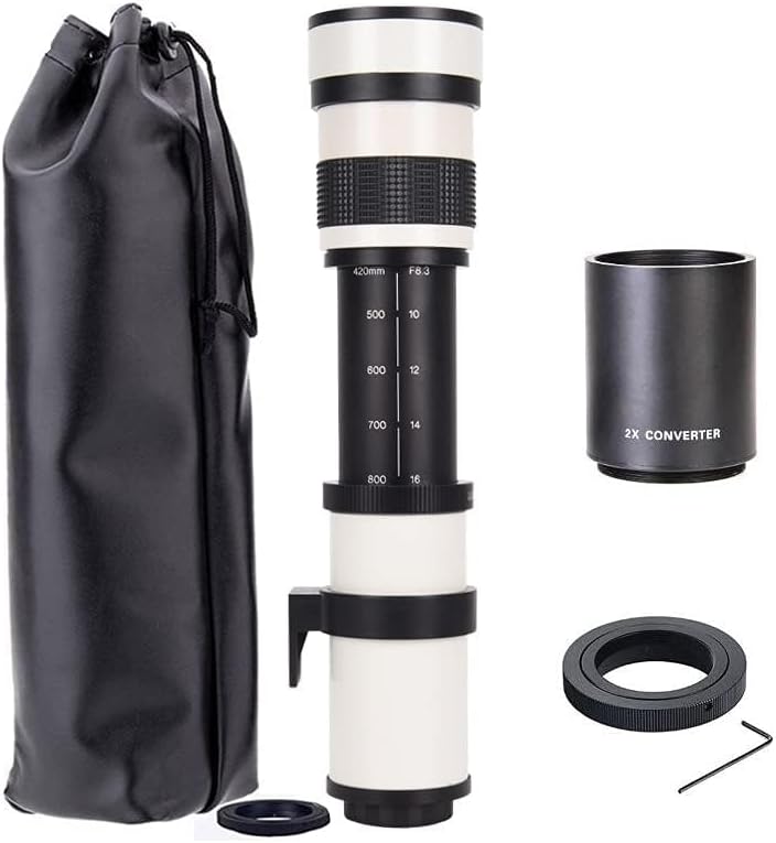 JINTU Telephoto Lens 420-1600mm F/8.3 for Canon EF Handbook Zoom Lens 40…