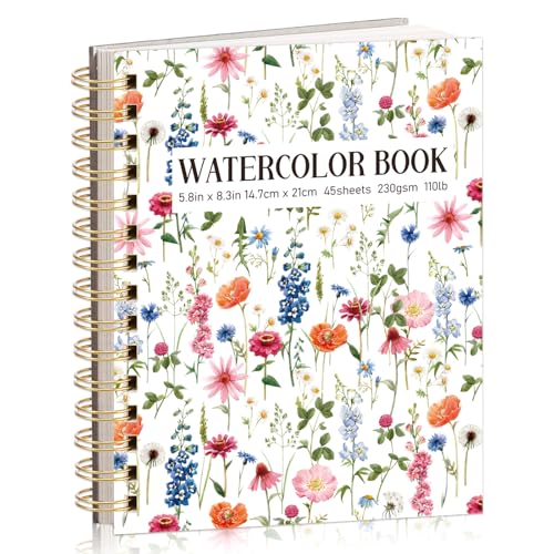45 Shts Watercolor Paper Pad A5 Watercolor Sketchbook for Journal & Travel