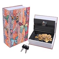 Lotvic Buchsafe mit Schlüssel, Buchtresor, 18 x 11,5 x 5,5 cm Buchsafe Tresor, Ablagebuch Safe Aufbewahrungsbox, für Schlüssel, Geld und Schmuck