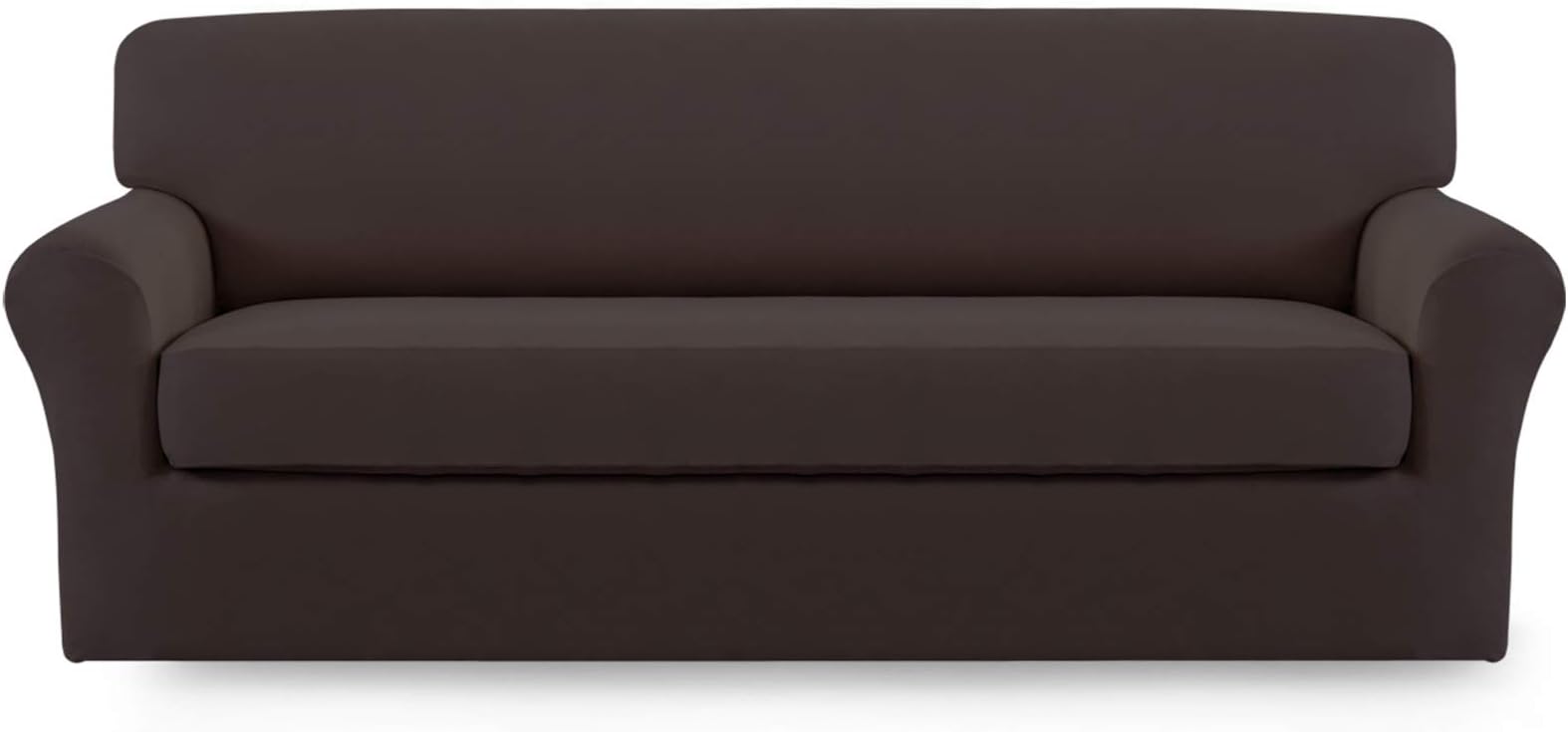 Easy-Going Stretch Sofa Slipcover,2-Piece Sofa Cover Furniture Protector Couch Micro Fiber Super Soft Sturdy with Elastic Bottom Pets,Kids,Children,Dog,Cat?Sofa?Chocolate?