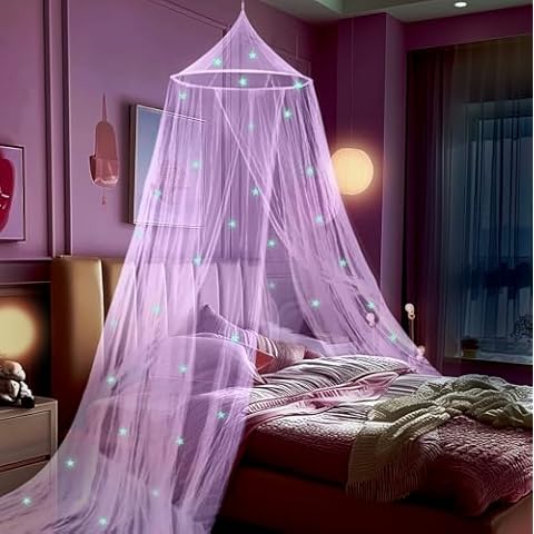 Daksha Purple Princess Bed Canopy Cover