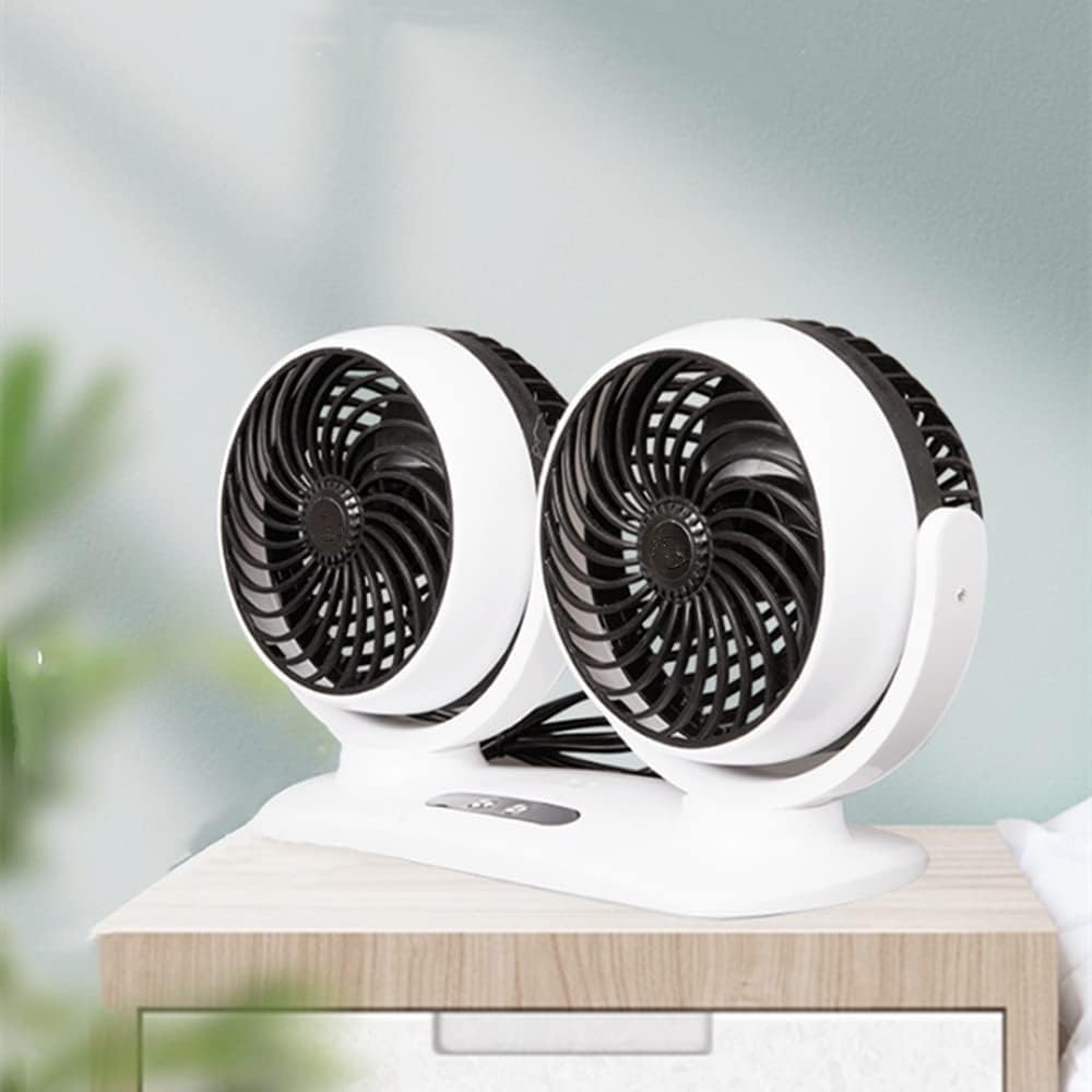 MYUOOT 360 Degree Rotatable Car Fan Portable Vehicle Fan 3 Speed Strong Wind Dual Head Fans Car Auto Cooling Air Circulator Fan Vehicle Cooling Fans for Various Cars and Home …