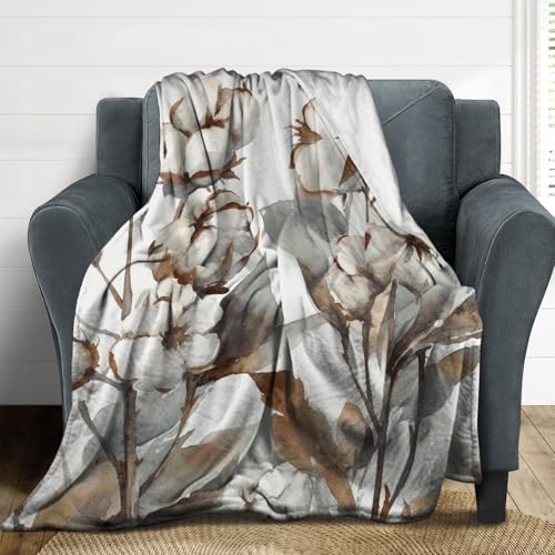 Couverture extra large en flanelle de microfibres imprimé fleurs - 5