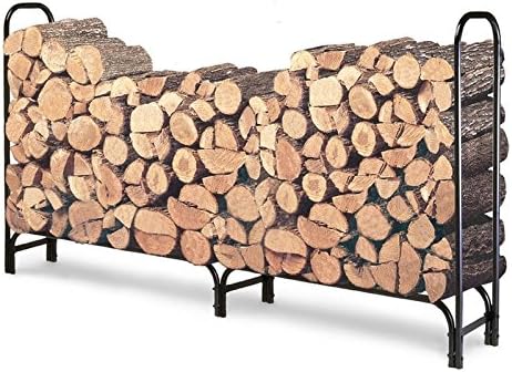 Outdoor 8ft Firewood Rack Wood Log Storage Sturdy Tubular Steel