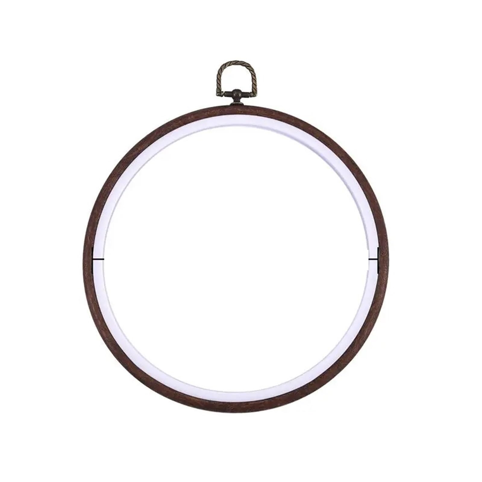 CHUDOU Mini Embroidery Hoop Set Round Oval Wooden Color Embroidery Hoops Frame Set Plastic Hoop Rings for DIY Cross Stitch Needle Craft Sewing Tool(19.5cm)