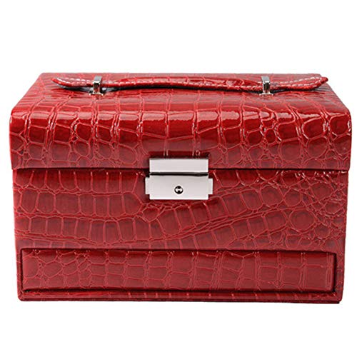 Preisvergleich Produktbild Schminktasche Kosmetiktäschchen Schmuckschatulle Schmuckschatulle schmuck aufbewahrungsbox schmuckschatulle Leder wasserdicht tragbare heimreise 22,5 * 17 * 13,5 cm, A