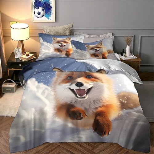 Parure de lit renard impression 3D haute définition sur microfibre ultra douce - 6