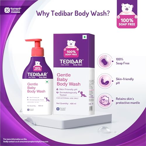 Tedibar Rich Moisturising Baby Body Wash 400ml with Skin Friendly PH | 100% Soap & Alkali Free | Prevents Dryness & Rahses | Dermatologically Test - Image 6