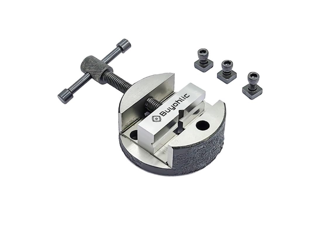 Small Round Vice 80 mm for 3" & 4" Rotary Tables & 3 xFixing Tee Nuts-Milling Engineering Tool 1