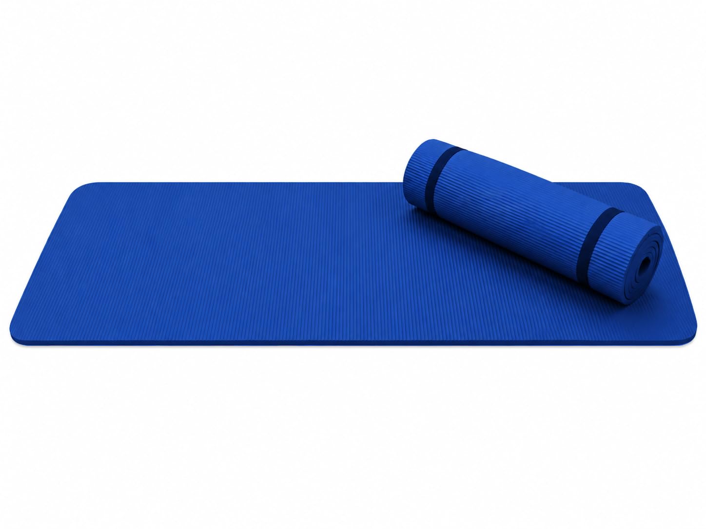 HH Home Hut Non-Slip Yoga Mat - Premium Gym Fitness Exercise Mats for Women Men and Workout for Yoga, Pilates Durable Matt Foam Equipment Floor mat with Carry Strap - Blue Thick 8mm - 183 x 61cm