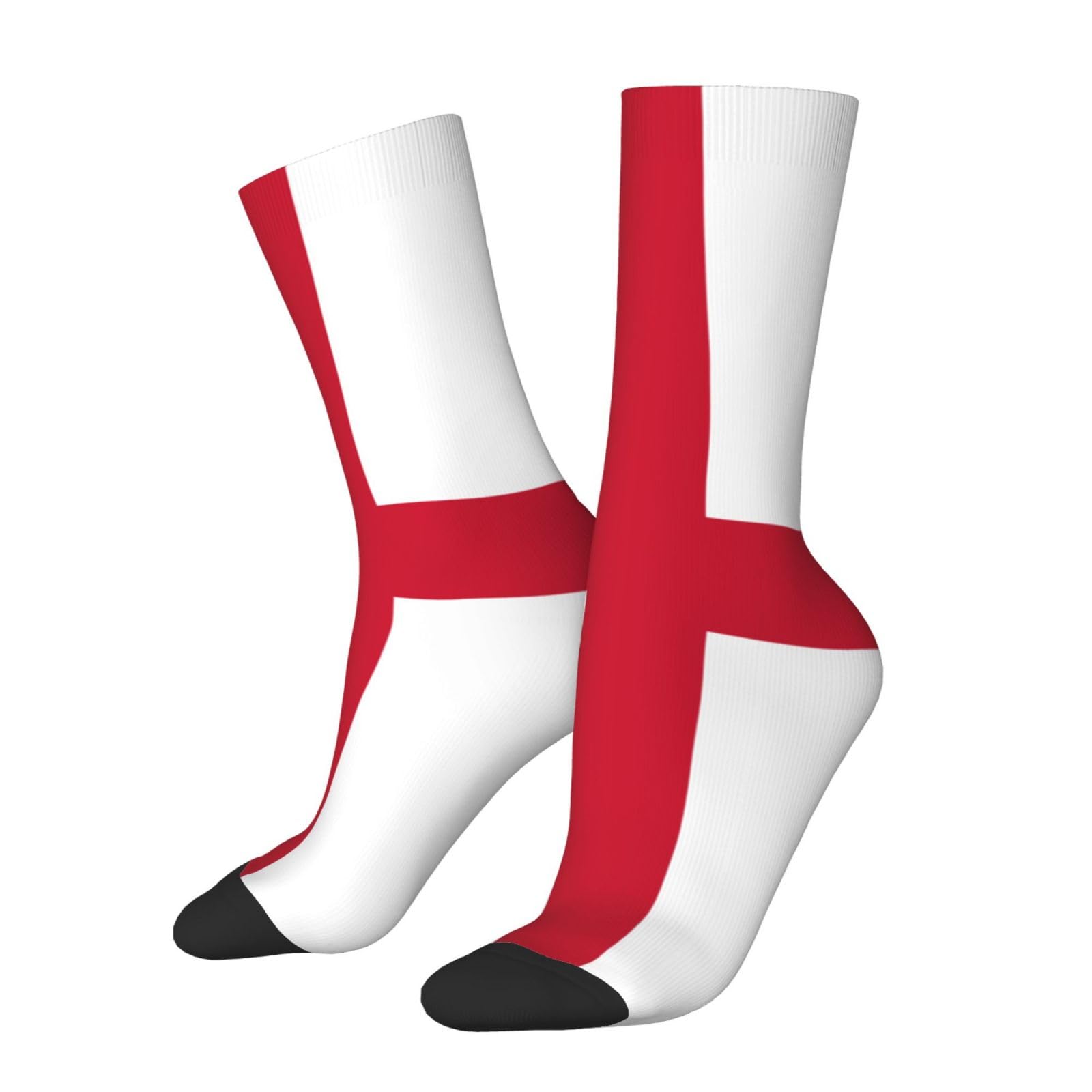 Kwqdozf Unisex White Flag Of England Socks For Women Men Wicking Athletic Cushion Crew Socks Casual Socks