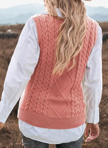 Image of EVALESS Oversized Sweater Vest for Women V Neck Sleeveless Solid Color Loose Pullover Sweater