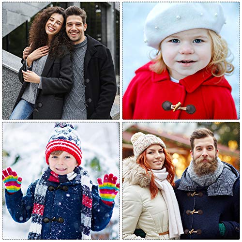 8 Sets Pu Leather Sew-On Toggles Closures Vintage Sew-On Toggles With Resin Horn Buttons Sewing Accessories For Knitwear, Windbreaker, Padded Jacket, Down Jacket, Woolen Coat, Black And Brown #TOP3