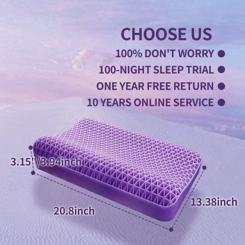 Dafeel Kids Cooling Pillow, Soft Neck Pillow For Sleeping, 5-12 Boy Girl Heavy Cervical Bed Pillow For Side Back Stomach Sleepers With Nice Pillowcase (Lavender) #TOP5