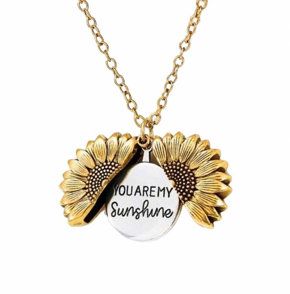 Bling Queen Womens Sunflower Locket Message Engraved Pendant Necklace, Pendant Necklace For Women, Trendy Sunflower Pendant Necklace, Sunflower Necklace For Girls, Sunflower Locket Pendant (Gold) (B0CMTKJ2HM) Amazon Price History, Amazon Price Tracker
