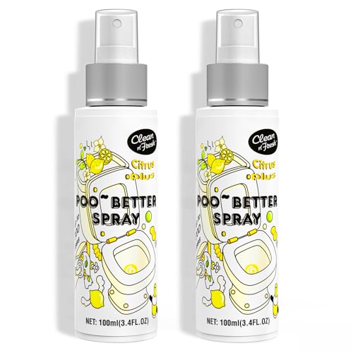 clean-n-fresh toilet spray 68 floz poo spray  up to 400 uses 100 natural plant essential oil citrus scent bathroom deodorizer