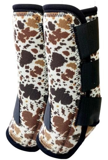 Cow Print Elite Equine Sport Medicine Boot- Size Medium