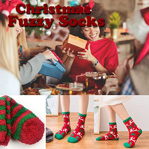 Image of 6 Pairs Women Fuzzy Socks Microfiber Warm Winter Sleep Fluffy Socks