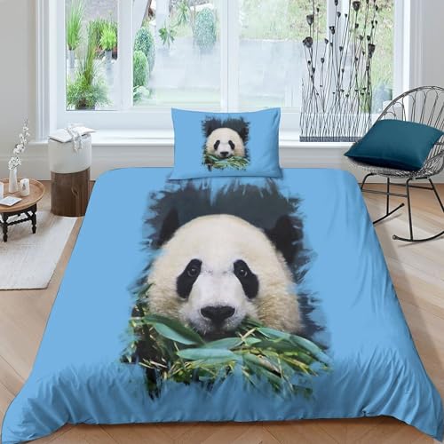 Housses de couettes panda chinois 3D parure lit simple 135x200 - 2