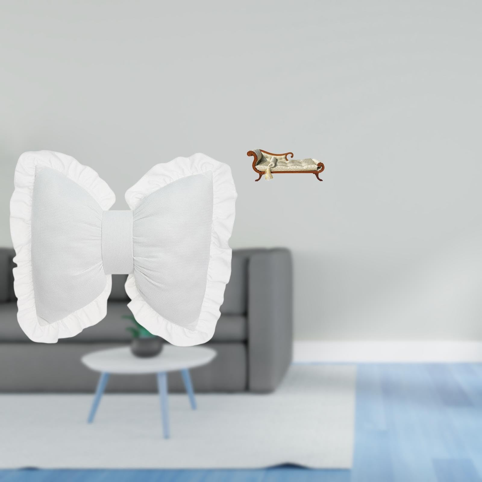 Modern Miniature Bow Cushion Sofa Bed Comfortable Lounge Chair for Home Office Study Room Farmhouse Indoor DIY Furniture Props|Home & Garden|Home Dcor|Pillows-image-30