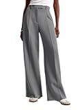 Women Wide Leg Pants High Waisted Business Casual Work Trousers Dressy Pants with Pockets
