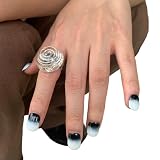 Mode Spiralen/Hufeisen Blume Einfache Einstellbare Finger Übertriebene Harz Y2K Party Schmuck