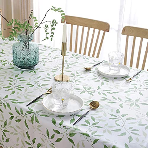 Nappe PVC imperméable verte 100x160 cm pour table rectangulaire motif feuilles - 7