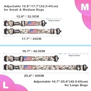 Tspro premium dog collar with usa flag patch thick dog collar adjustable dog collar heavy duty quick release metal buckle dog collar for small or medium to extra large dogsblack m   cucciolini doodles
