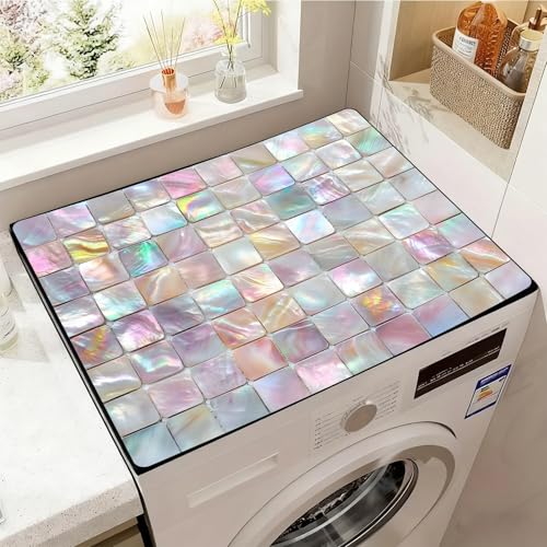 Image of Washer and Dryer Covers for the Top, Non-slip Dryer Top Protector Mat, Dust-proof Washing Machine Cover, 23.6 inch x 19.7 inch (Checkered, 23.6 inch x 19.7 inch)