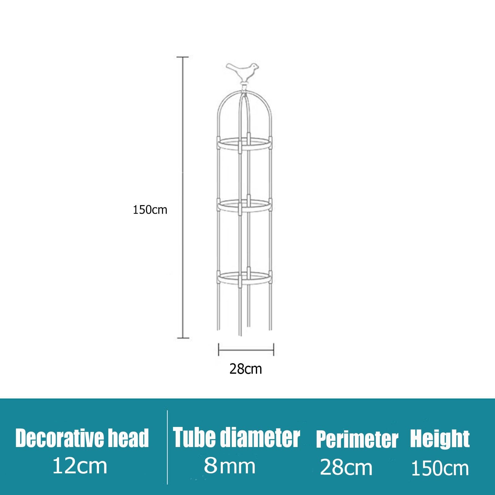Lot de 2 treillis obélisques de jardin blancs – Support de plantes grimpantes pour roses, tomates, concombres, fleurs, raisins, pois – Cages de plantes d'extérieur (28 x 150 cm)