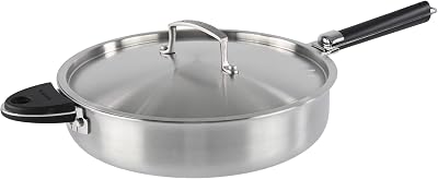 Kamberg — sartén acero inox 28 cm con mango extraíble