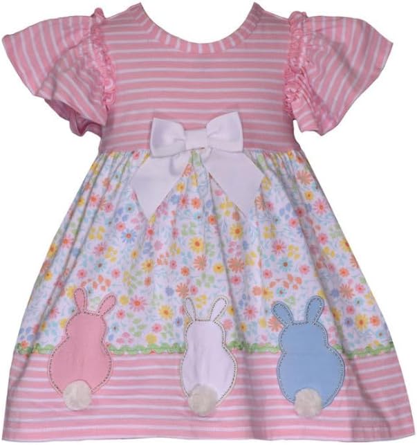 Bonnie Jean Girl's Easter Dress - Knit Bunny Dress for Baby Toddler and Little Girls