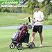 EASEGO Golf Push Cart 4 Wheel : Golf Walking Carts with Phone Holder/Cup Holder/Umbrella Holder/Foot Brake/Cooler Basket 4 Wheel Superlite Golf Pull Cart All-Terrain Golf Caddy Carts(Gray)