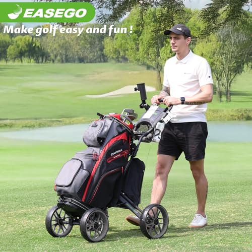 EASEGO Golf Push Cart 4 Wheel : Golf Walking Cart Golf Caddy Pull Carts by EASEGO - Used condition - Image 2