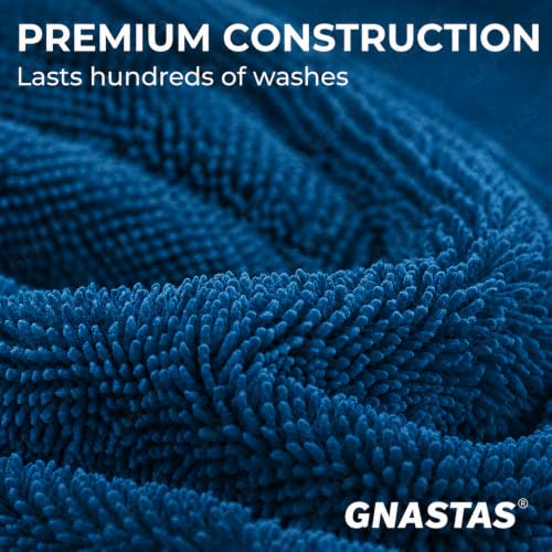 Image of Microfiber Cloth for Car, 1600 GSM, 40x60 cm, 1 Pc, Ocean Blue /Charcoal Grey | Twisted Loop Super Absorbent Drying Towel with Edgeless Design, Plush Pile & Lint-Free Detailing Cloth