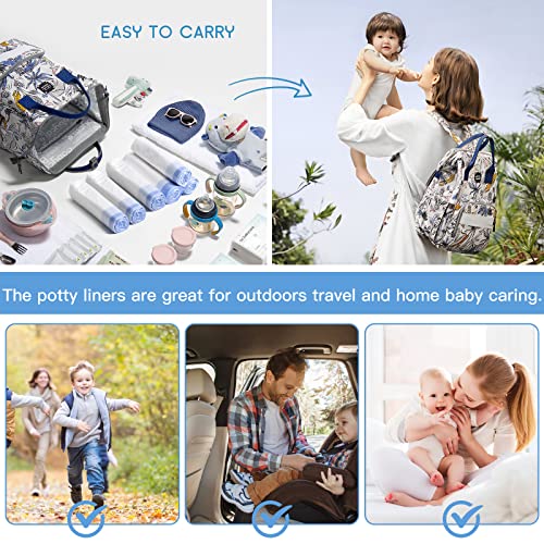 Onedone 60 Pack Potty Bags For Portable Toilet Universal Potty Chair Liners With Drawstring 17"X19" Potty Liners Disposable Training Toilet Seat Cleaning Bags For Kids Toddlers Adults Pets Outdoors #TOP5