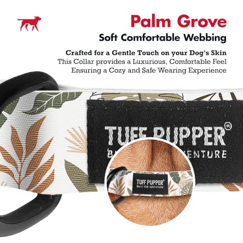 Image of Tuff Pupper Premium Adjustable Dog Collar, Stylish Pattern Collars Designed in USA, Quick Release Buckle, Palm Grove XL (1.25 Inch Wide x 20-30 Inch Neck)