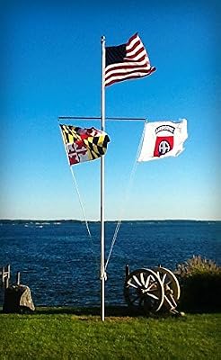 25â€™ Superior 2 Nautical Flag Pole with Hardware & Accessories - Telescoping Aluminum Flagpole - Heavy Duty Flag Pole with 3.5â€ Base Diameter, 7000-T8 Aluminum, 15 Year Warranty - Made in the USA