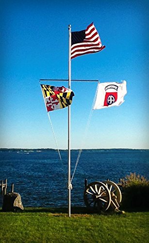 25’ Superior 2 Nautical Flag Pole with Hardware & Accessories - Telescoping Aluminum Flagpole - Heavy Duty Flag Pole with 3.5” Base Diameter, 7000-T8 Aluminum, 15 Year Warranty - Made in the USA