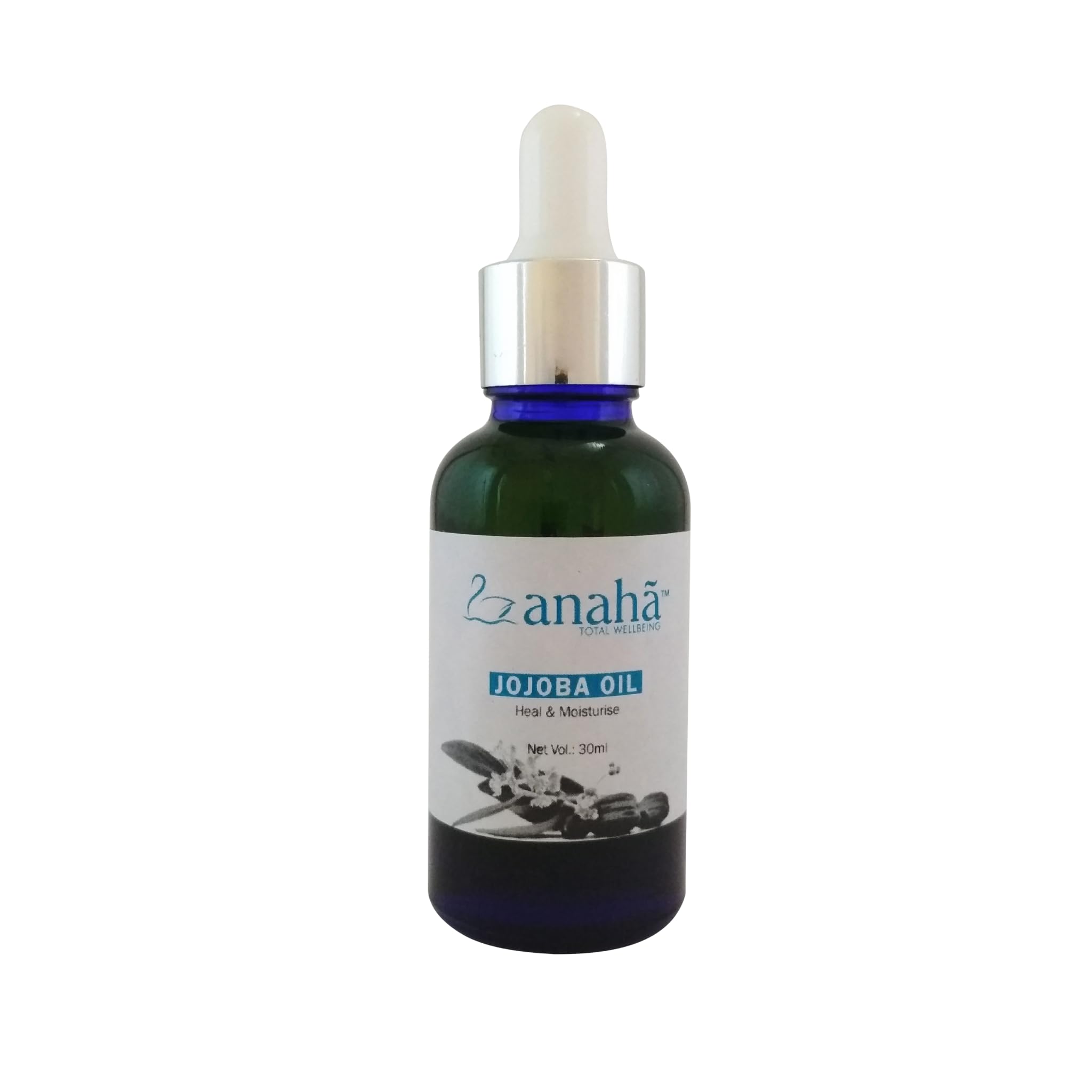 Anaha Pure Jojoba Oil (30 ml) | Cold Pressed, Unrefined & Unscented Jojoba Oil for Face & Skin | Natural Moisturiser & Carrier Oil for DIY Preparations