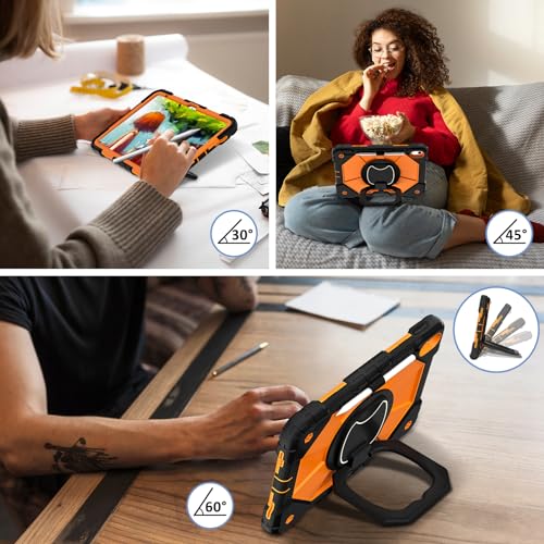 Coque iPad 12e robuste orange anti-chute protège contre les chocs