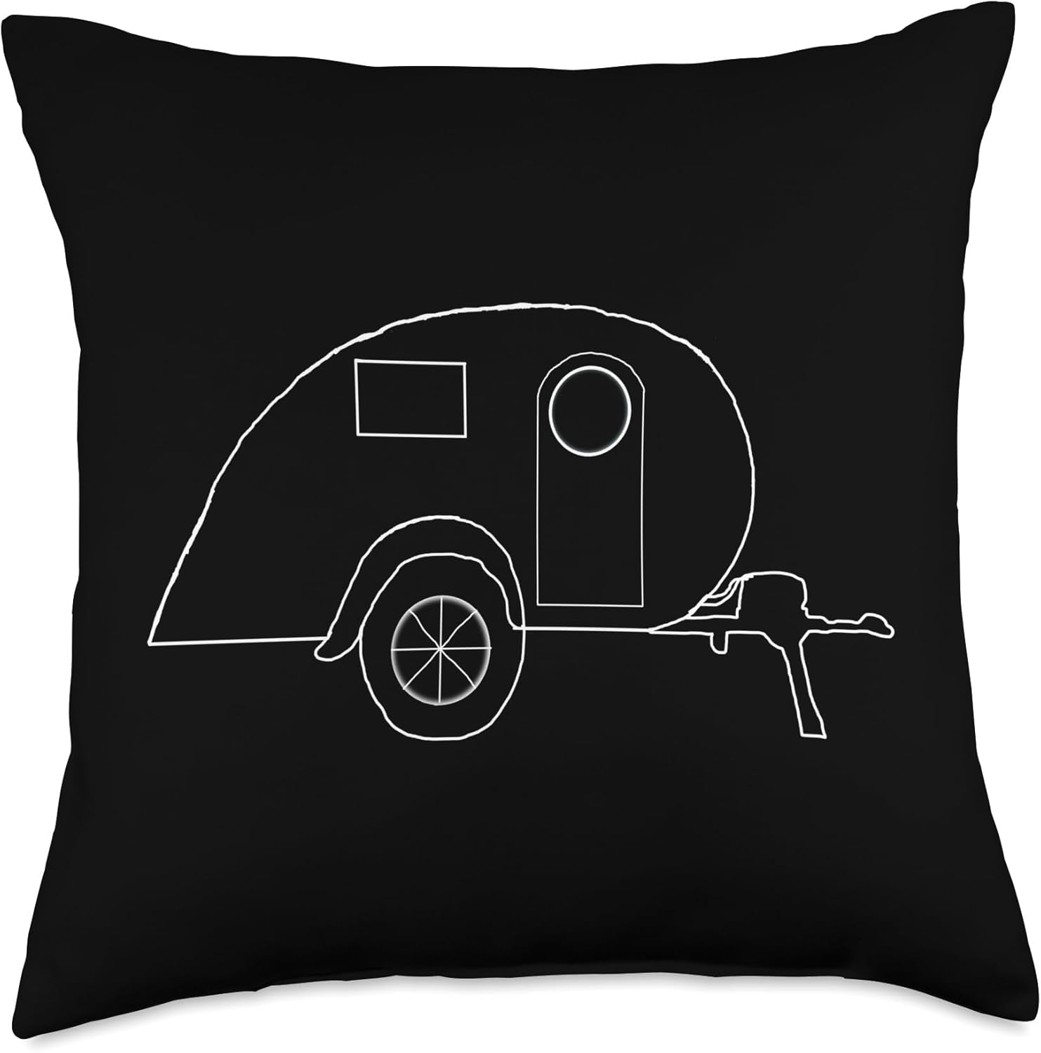 Teardrop Trailer Travel Caravan RV Tiny House Camper Throw Pillow
