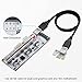 BEYIMEI PCI-E 1X to 16X Riser Card,GPU Riser Adapter Card,with 0.6 m USB 3.0 Extension Cable,6PIN / 4PIN / SATA Interface, for Bitcoin & Crypto Mining Ethereum Mining ETH(VER010-X, 6 Pack)