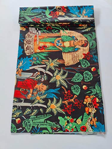 Image of Floral Printed Cotton Fabric Cloth Hand Block Print Fabric Women Material Running Jaipuri Hand Block Printed Women Dress Material Kurtis Natural 44 inch Inches Width 2.5 Meter (Pattern 16)