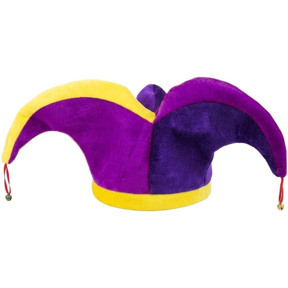 Vobumix Halloween Clown Hat Unisex Funny Clown Hat Cap with Bells, Vibrant Clown Cone Hat Fun Jester Clown Head Party Hat for Carnival