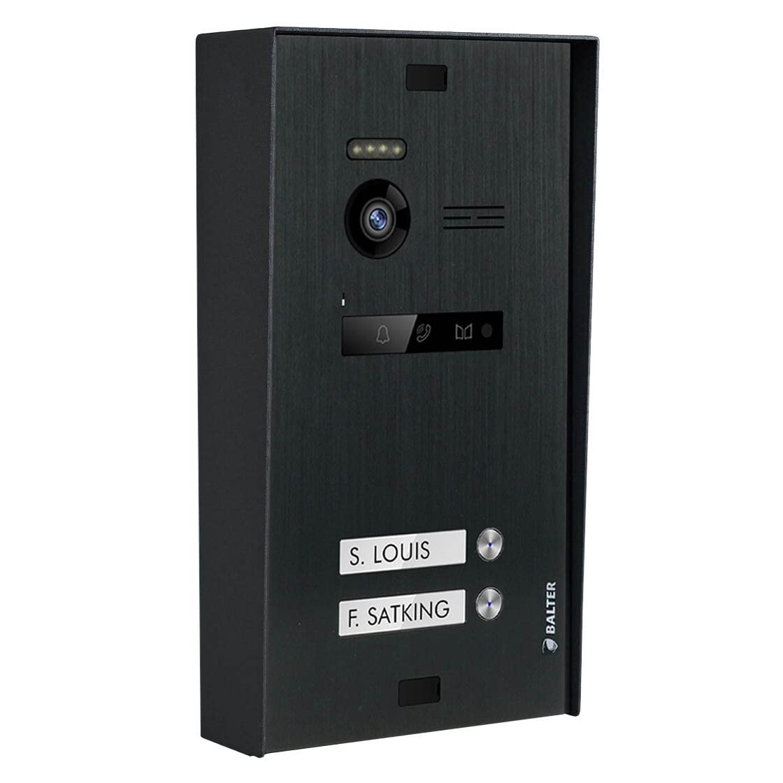 Nonic Balter EVO Aufputz Video-Türsprechanlagen Set 2 Familienhaus (1x Türstation mit Kamera, 2X Touchscreen 7 Zoll LCD-Monitor Schwarz, 2X Talk Analoge Sprechstelle, 2-Draht Bus, 150° Kamera)