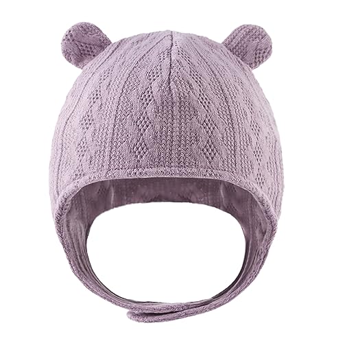 OMUKY Baby Knitted Hat Toddler Girls and Boys Cute Bear Ears Soft Warm Earflap Beanie for 0-24 Months